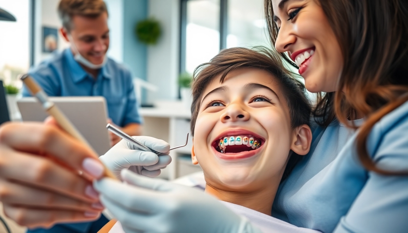 Providing braces Myrtle Beach for a vibrant smile in a modern orthodontic office setting.